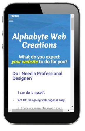 This website viewed on a cellphone